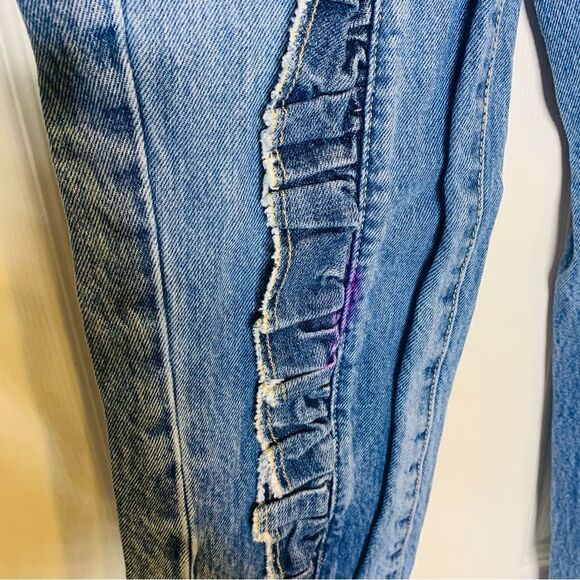 CARMAR straight high rise jeans ruffle detailed ursula size 25 - Picture 4 of 10